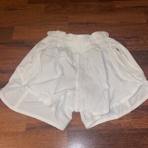 White lululemon shorts, size 4